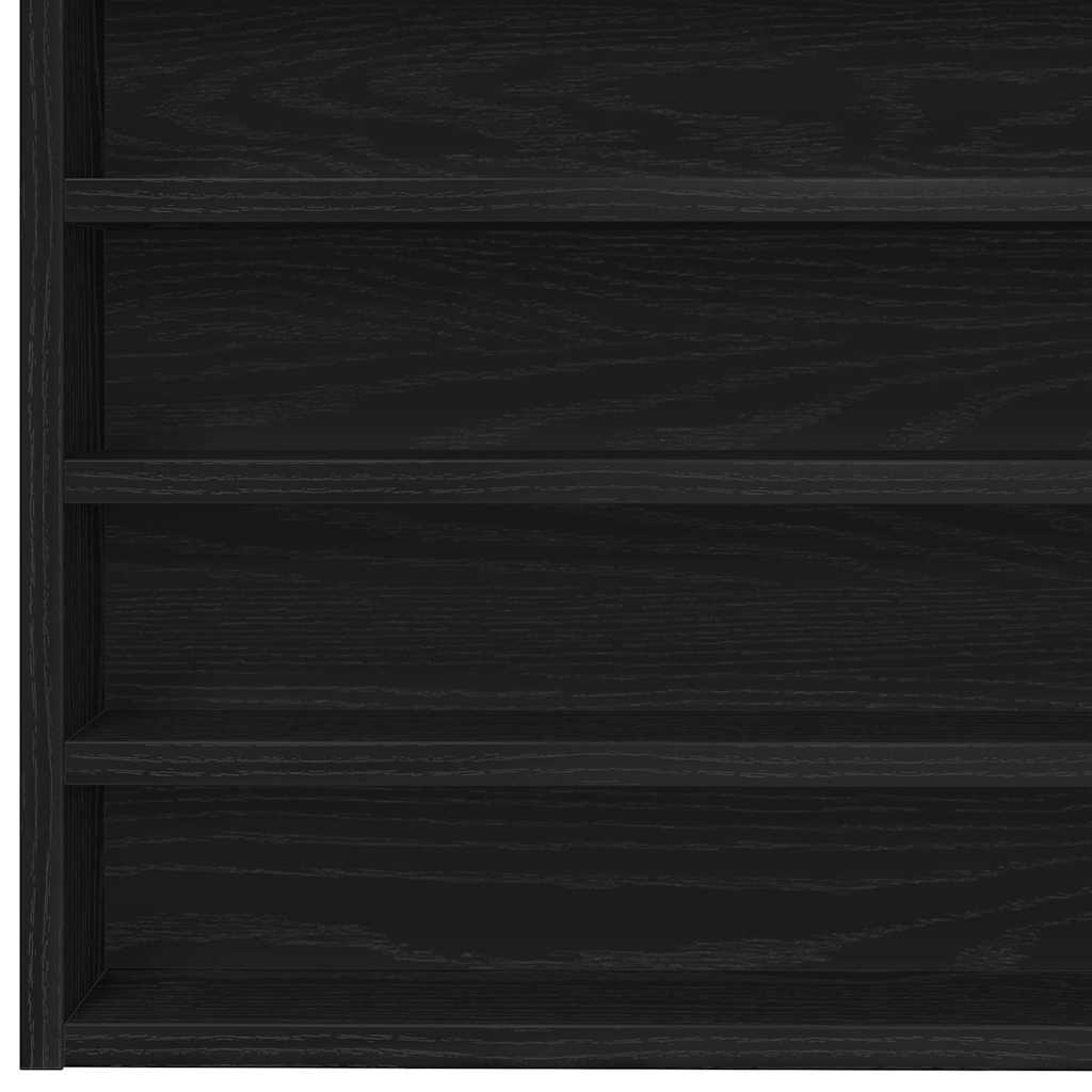 Vitrinekast Zwart Eiken 100 x 8,5 x 50 cm Bewerkt hout is nu te koop bij PeponiXL, paradijselijk wonen!