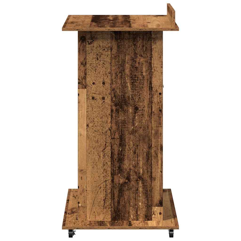 Podium met lade met plank Oudhout 55 x 55 x 107 cm Bewerkt hout is nu te koop bij PeponiXL, paradijselijk wonen!