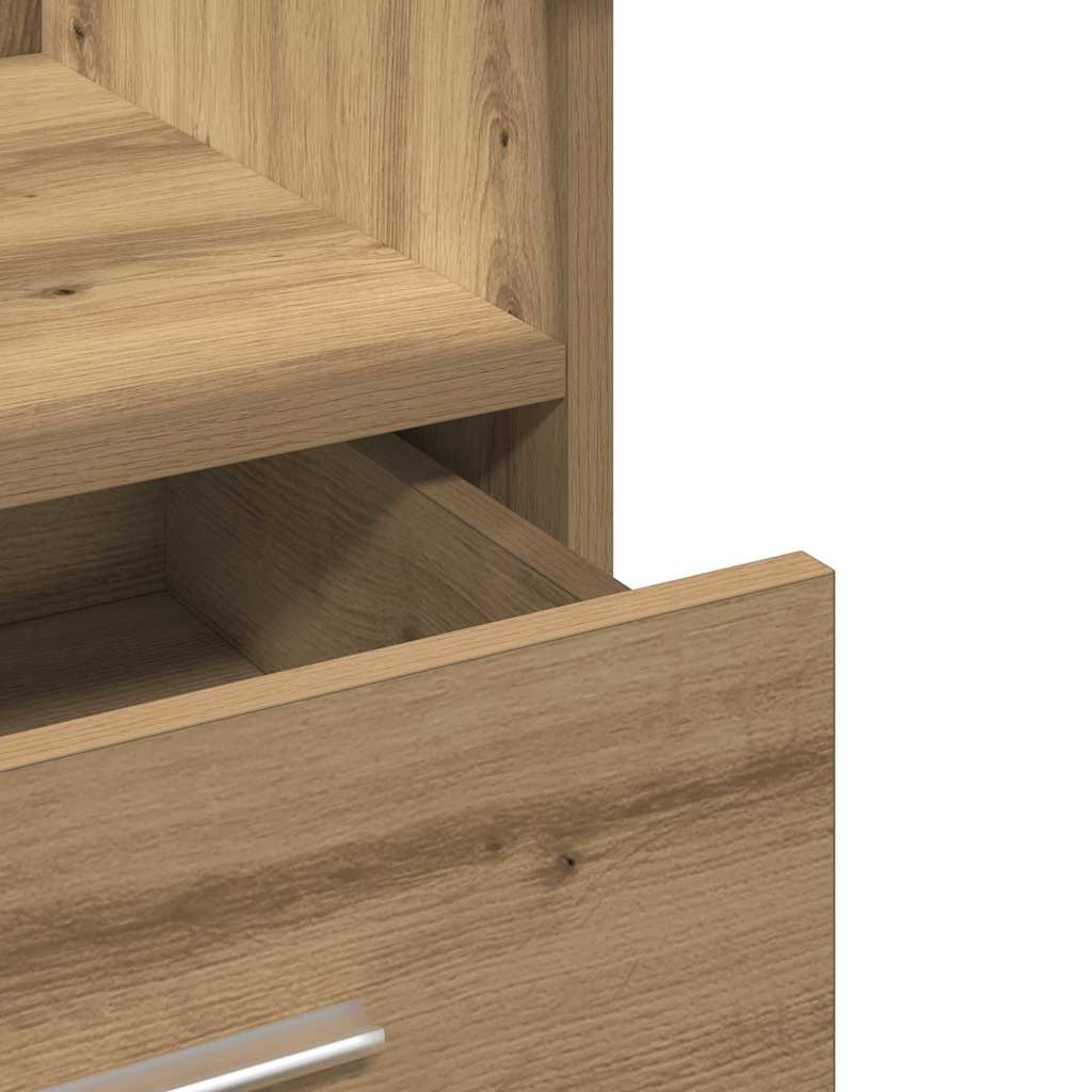 Podium met lade Artisan Eiken 55 x 55 x 107 cm Bewerkt hout is nu te koop bij PeponiXL, paradijselijk wonen!