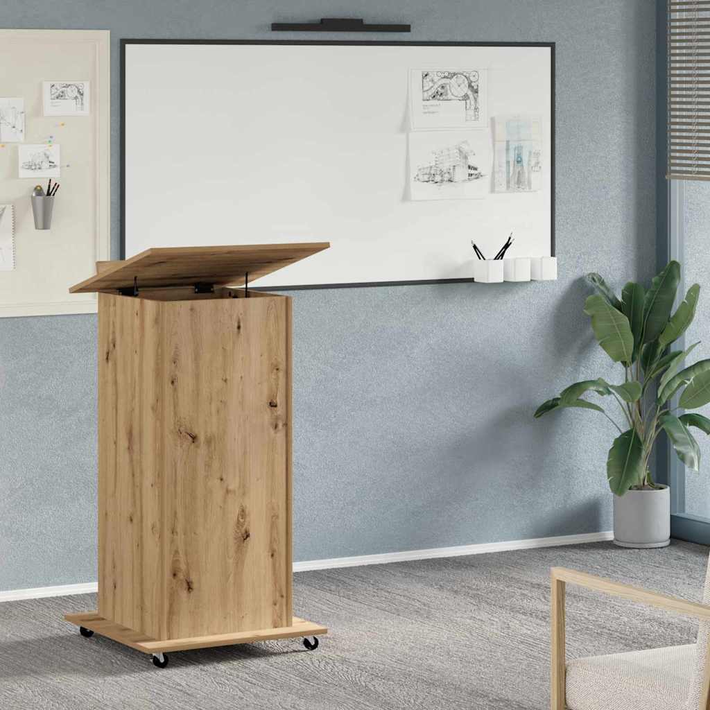 Podium met lade Artisan Eiken 55 x 55 x 107 cm Bewerkt hout is nu te koop bij PeponiXL, paradijselijk wonen!