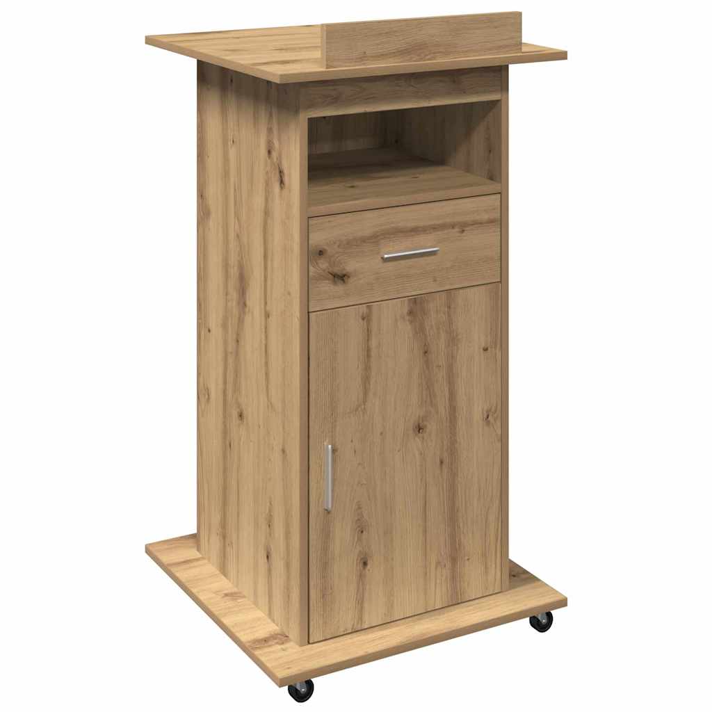 Podium met lade Artisan Eiken 55 x 55 x 107 cm Bewerkt hout is nu te koop bij PeponiXL, paradijselijk wonen!