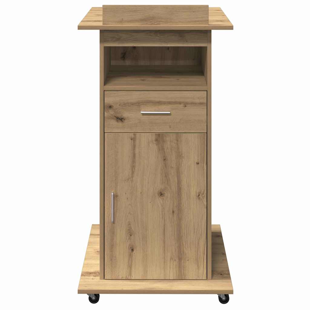 Podium met lade Artisan Eiken 55 x 55 x 107 cm Bewerkt hout is nu te koop bij PeponiXL, paradijselijk wonen!