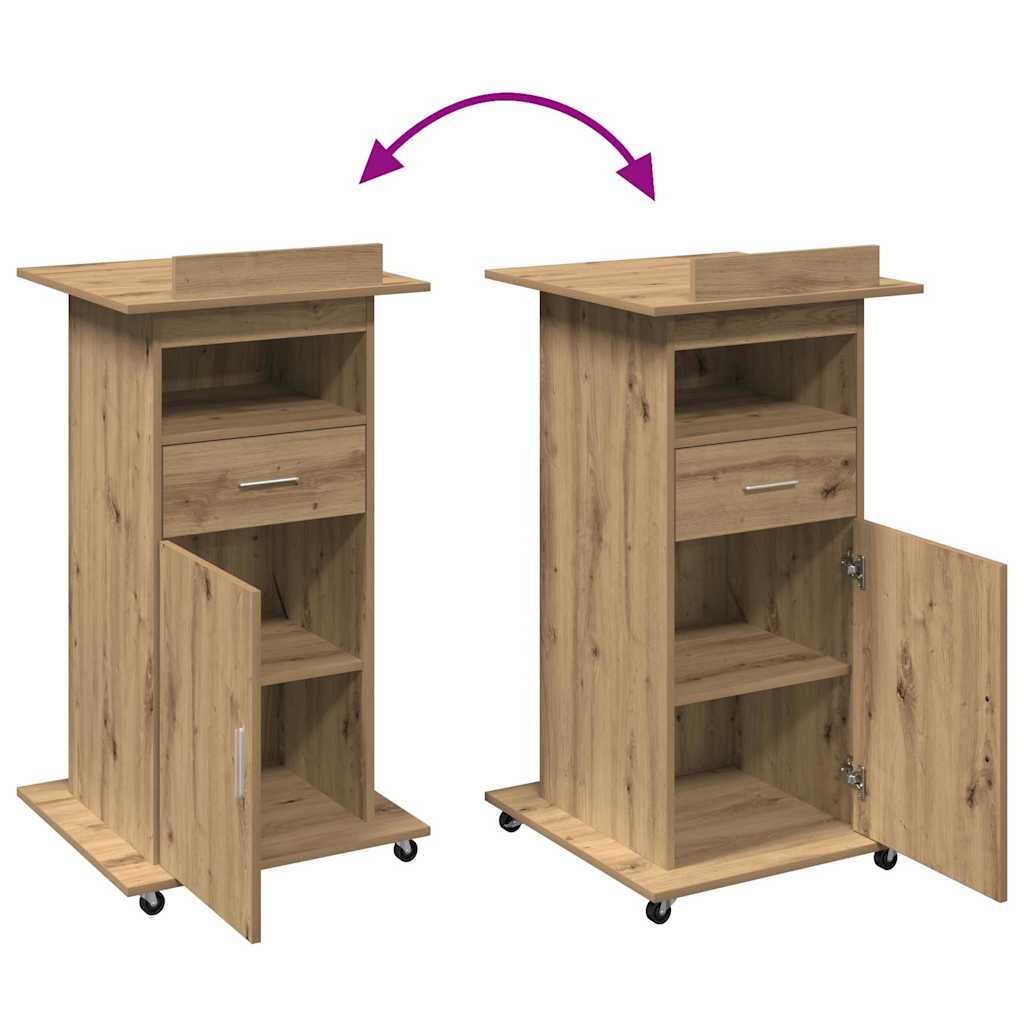 Podium met lade Artisan Eiken 55 x 55 x 107 cm Bewerkt hout is nu te koop bij PeponiXL, paradijselijk wonen!