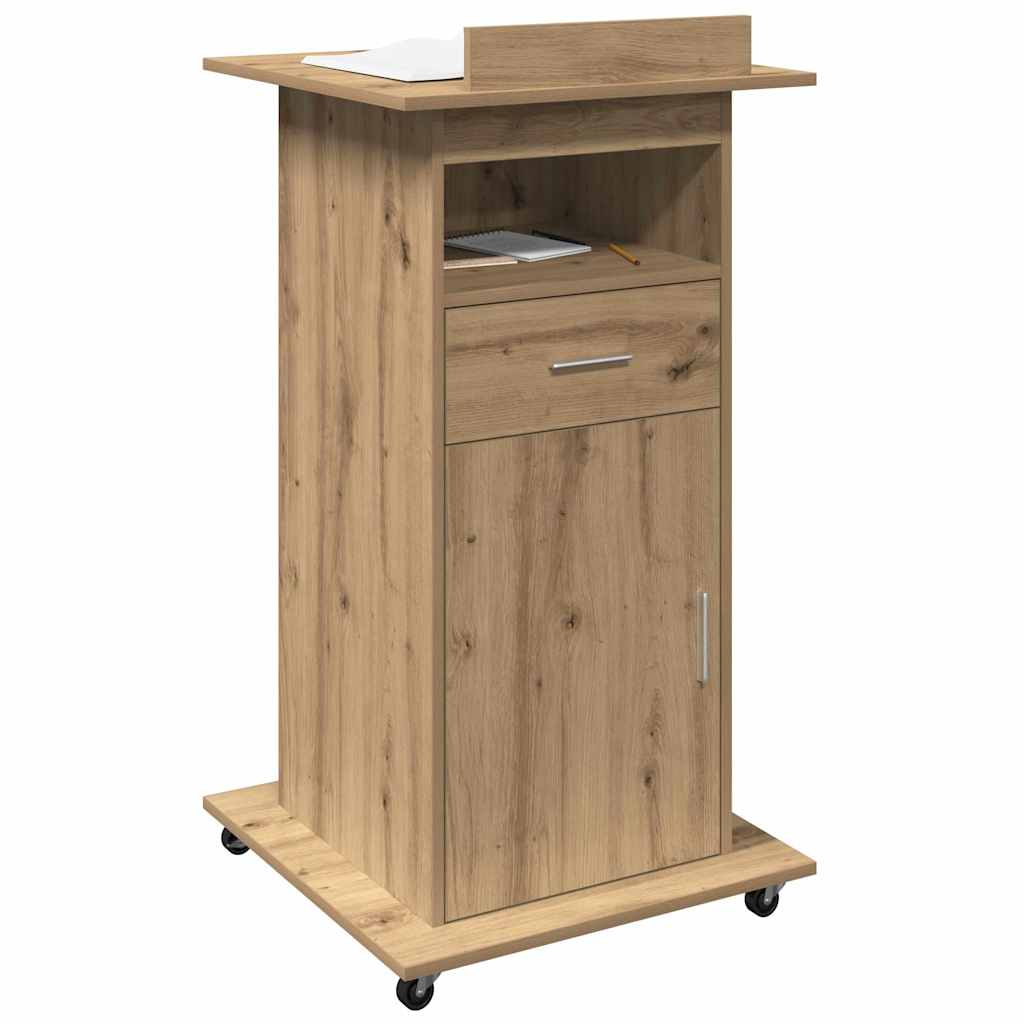Podium met lade Artisan Eiken 55 x 55 x 107 cm Bewerkt hout is nu te koop bij PeponiXL, paradijselijk wonen!