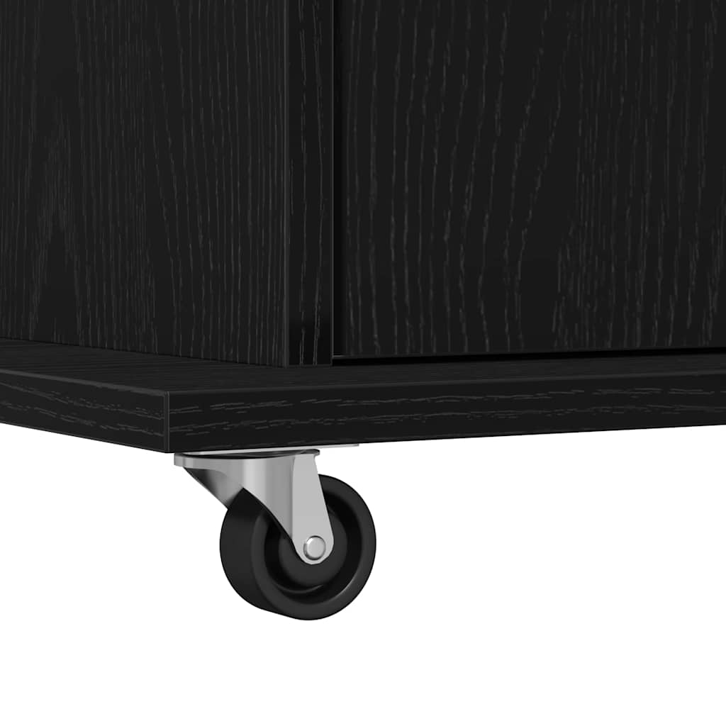 Podium met lade Zwart Eiken 55 x 55 x 107 cm Bewerkt hout is nu te koop bij PeponiXL, paradijselijk wonen!