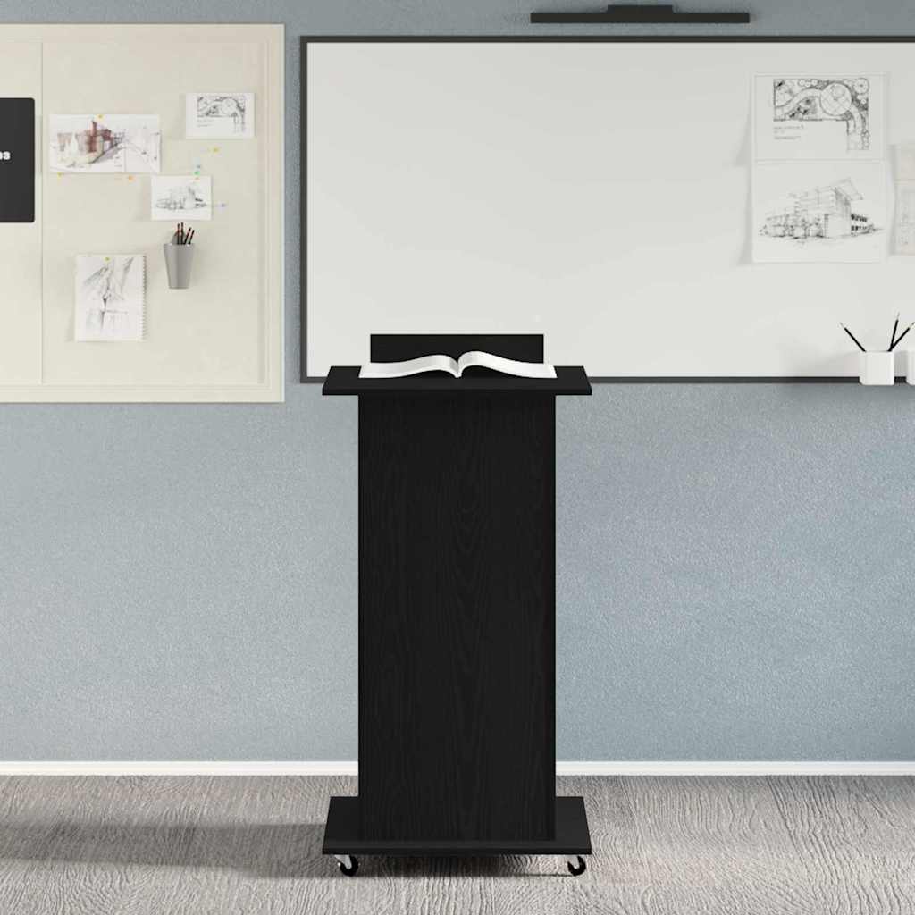 Podium met lade Zwart Eiken 55 x 55 x 107 cm Bewerkt hout is nu te koop bij PeponiXL, paradijselijk wonen!
