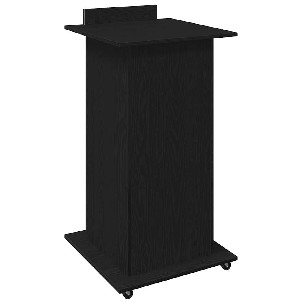 Podium met lade Zwart Eiken 55 x 55 x 107 cm Bewerkt hout is nu te koop bij PeponiXL, paradijselijk wonen!