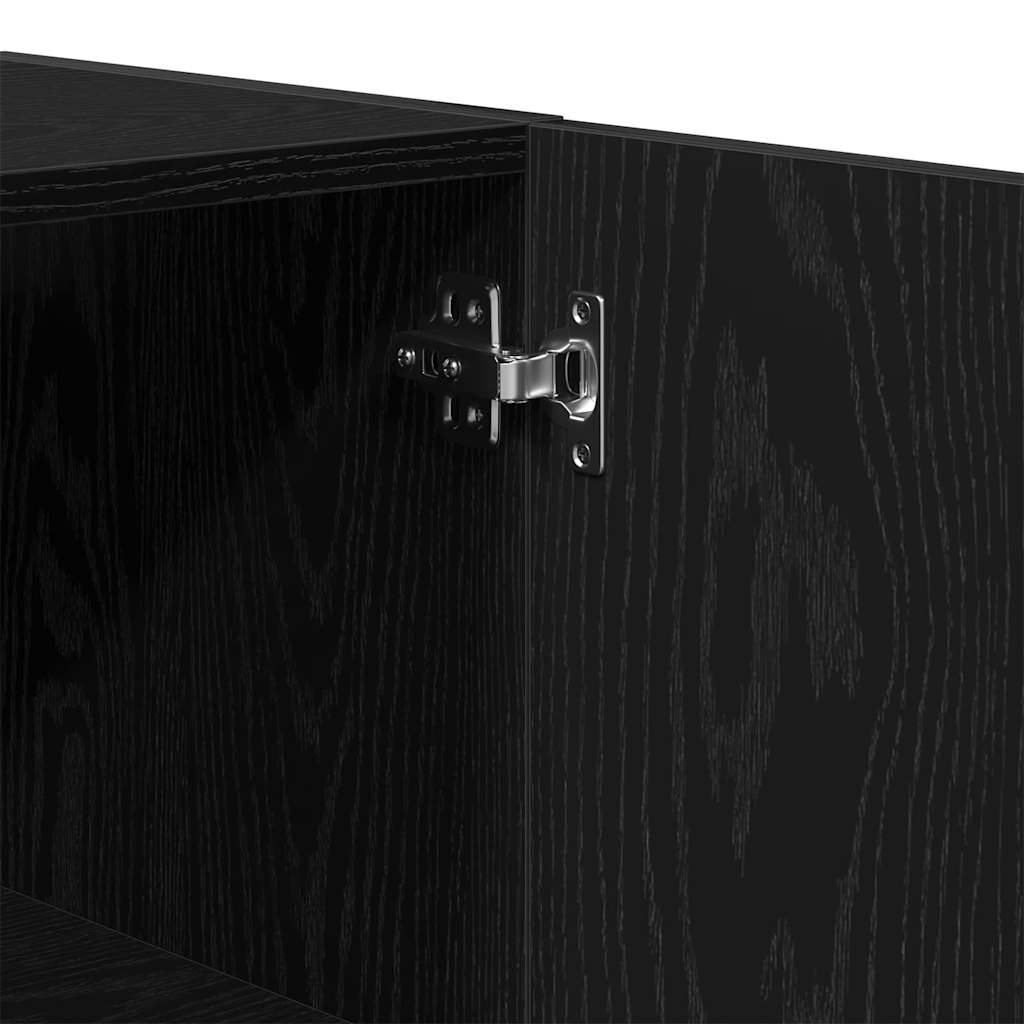 Wandkast Zwart Eiken 60 x 31,5 x 60 cm Bewerkt hout is nu te koop bij PeponiXL, paradijselijk wonen!