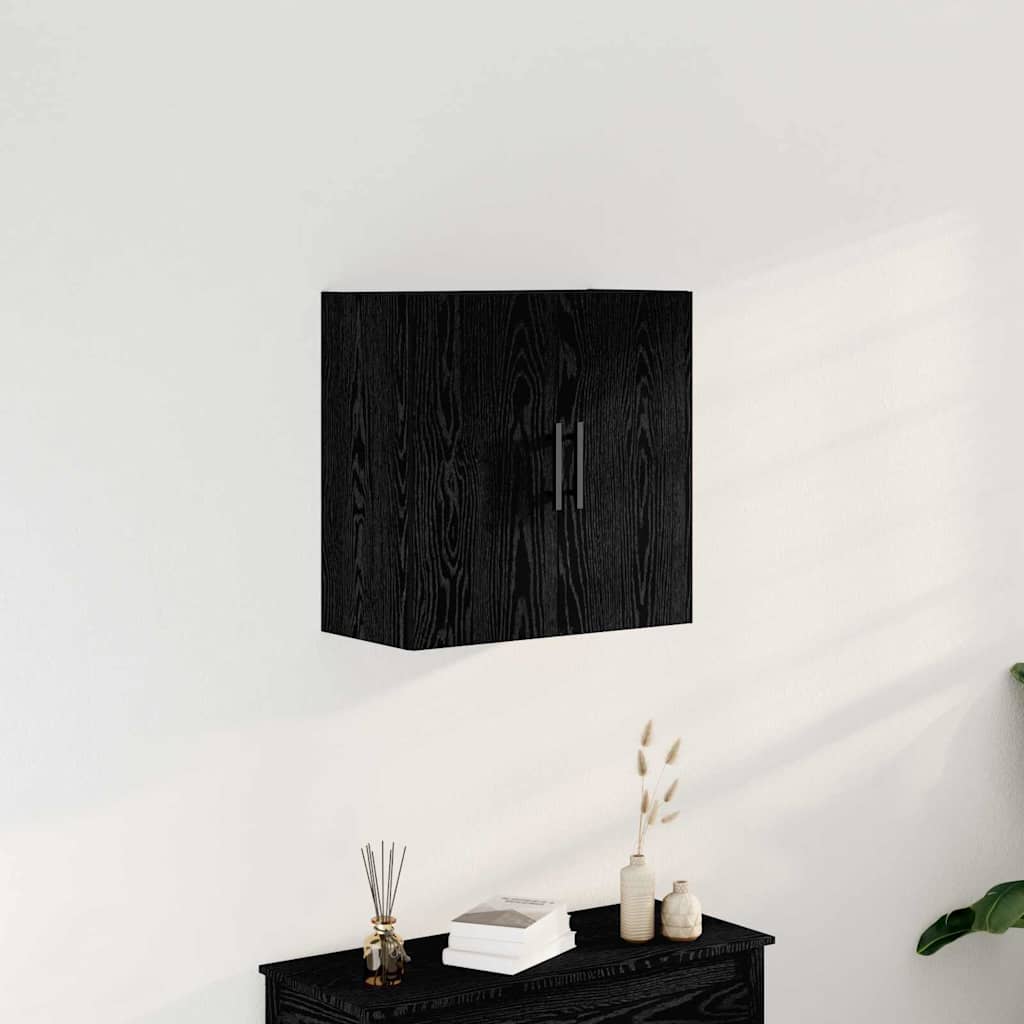 Wandkast Zwart Eiken 60 x 31,5 x 60 cm Bewerkt hout is nu te koop bij PeponiXL, paradijselijk wonen!