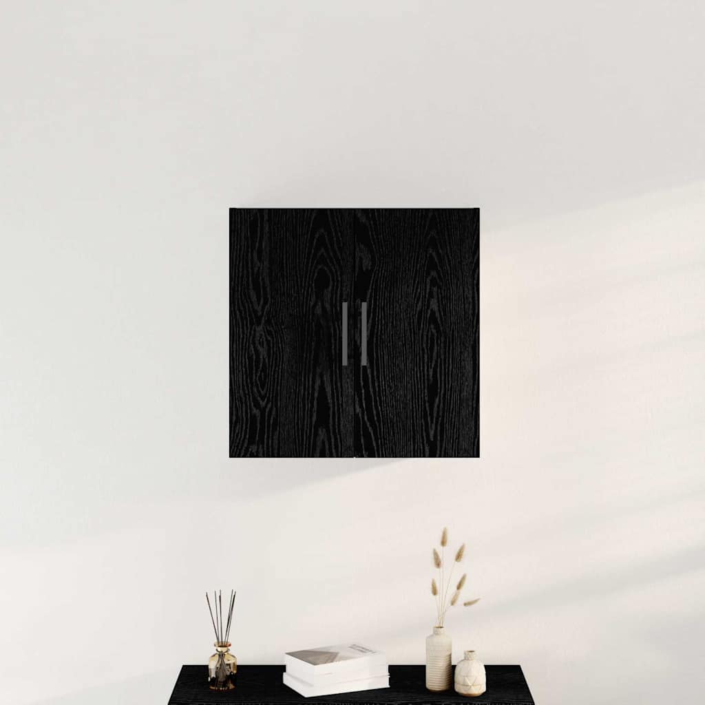 Wandkast Zwart Eiken 60 x 31,5 x 60 cm Bewerkt hout is nu te koop bij PeponiXL, paradijselijk wonen!