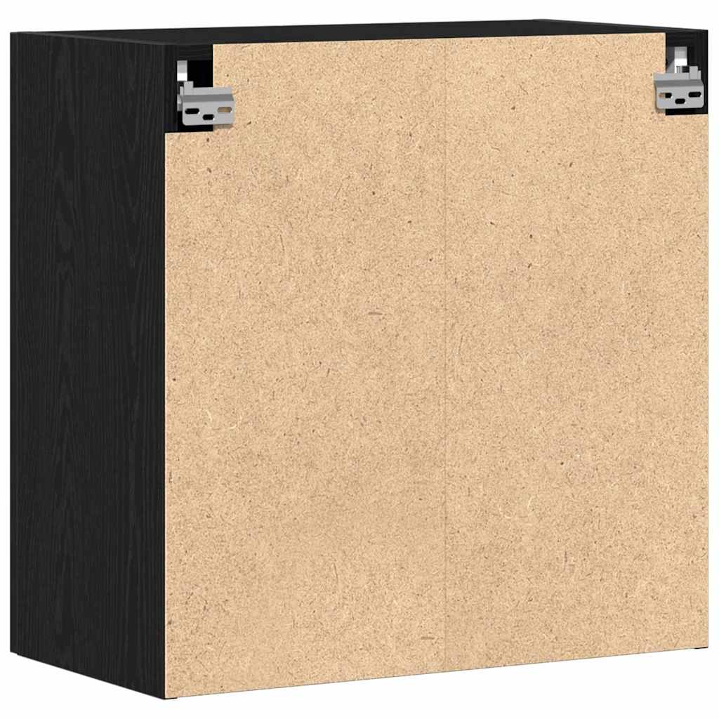 Wandkast Zwart Eiken 60 x 31,5 x 60 cm Bewerkt hout is nu te koop bij PeponiXL, paradijselijk wonen!