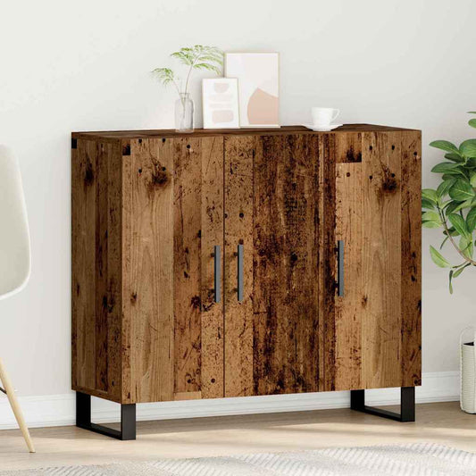 Dressoir Oudhout 90 x 34 x 80 cm Bewerkt hout is nu te koop bij PeponiXL, paradijselijk wonen!