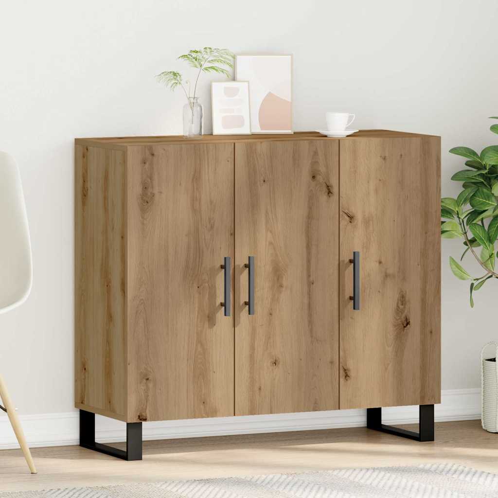 Dressoir Artisan Eiken 90 x 34 x 80 cm Bewerkt hout is nu te koop bij PeponiXL, paradijselijk wonen!