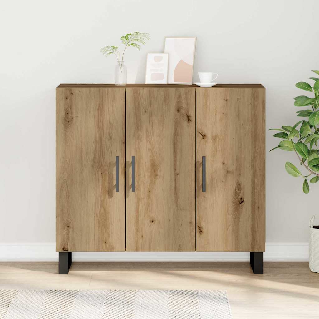 Dressoir Artisan Eiken 90 x 34 x 80 cm Bewerkt hout is nu te koop bij PeponiXL, paradijselijk wonen!
