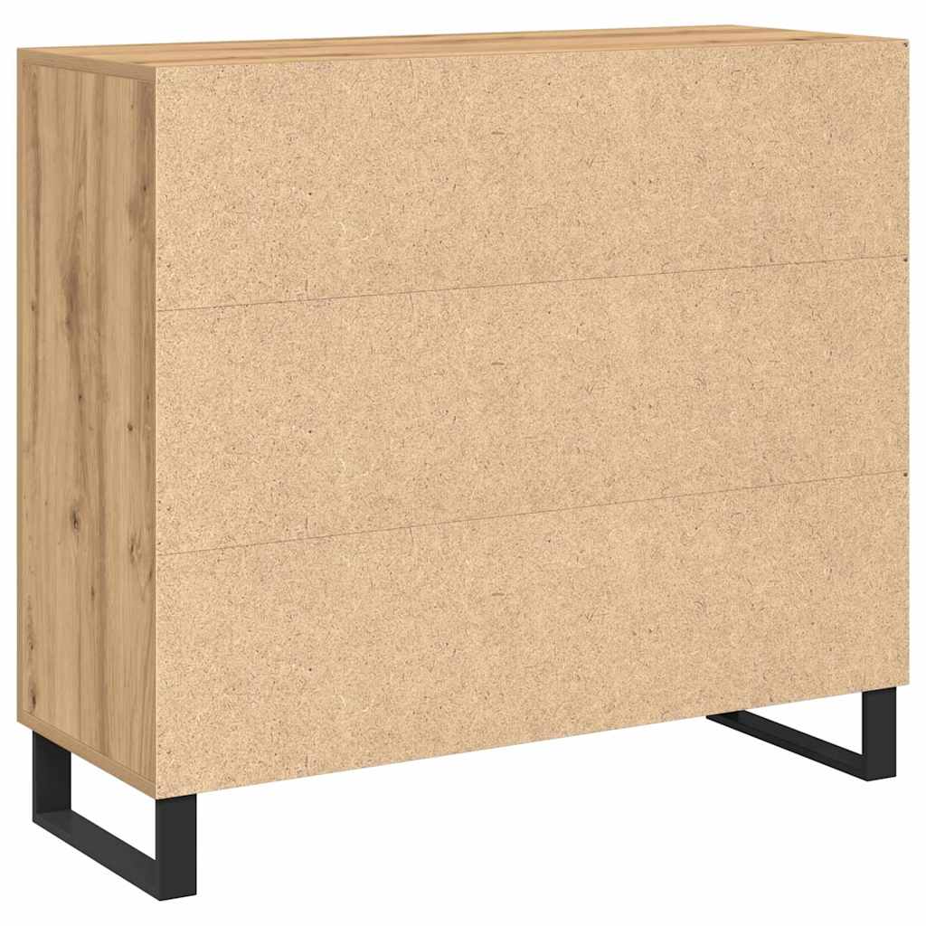 Dressoir Artisan Eiken 90 x 34 x 80 cm Bewerkt hout is nu te koop bij PeponiXL, paradijselijk wonen!