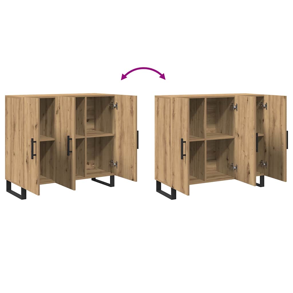Dressoir Artisan Eiken 90 x 34 x 80 cm Bewerkt hout is nu te koop bij PeponiXL, paradijselijk wonen!