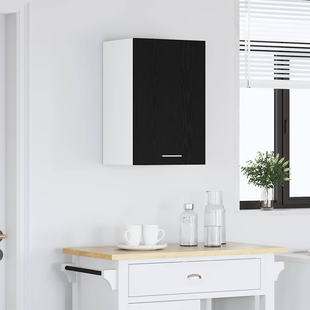 Hangkast zwart eikenkleurig 40x31x60 cm bewerkt hout is nu te koop bij PeponiXL, paradijselijk wonen!