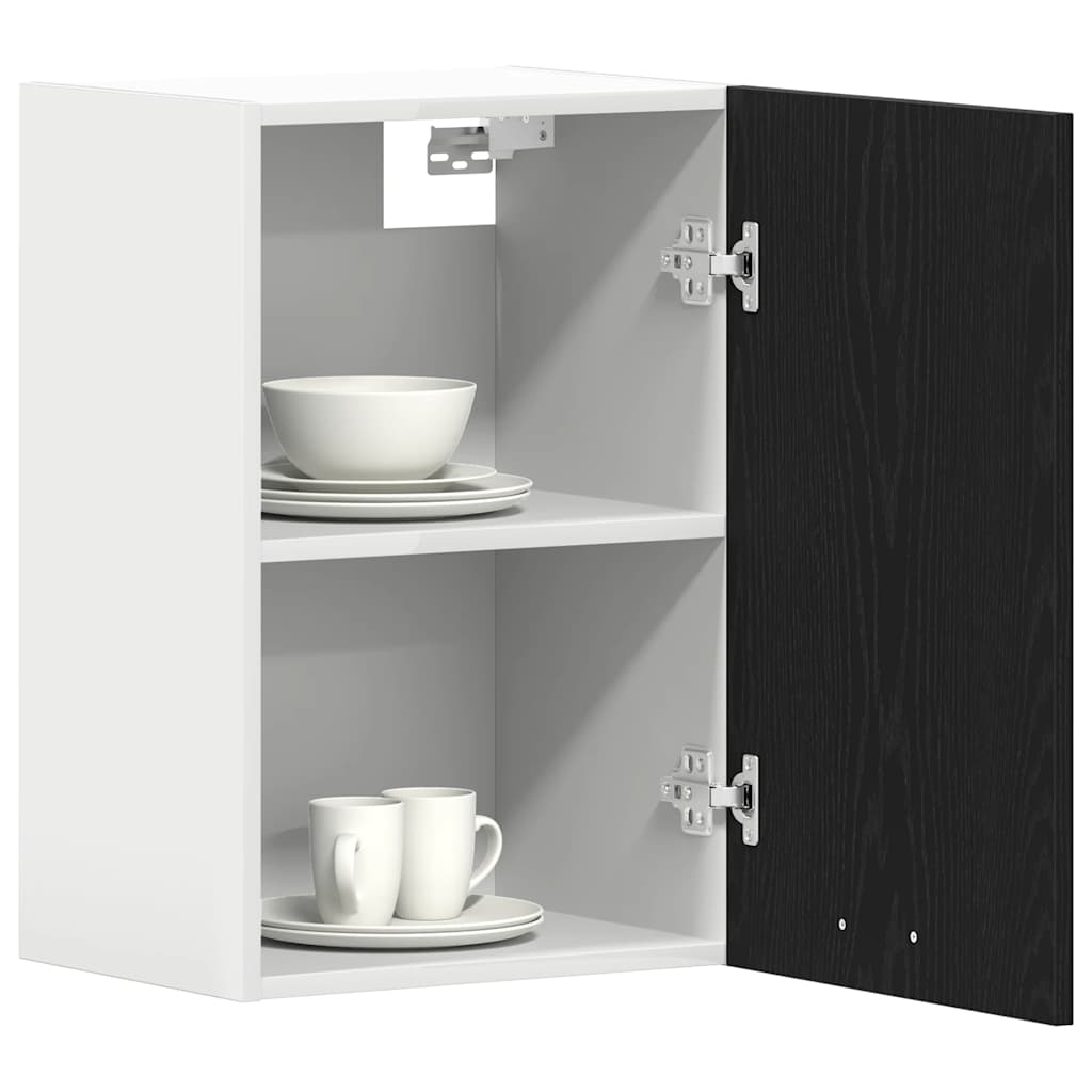 Hangkast zwart eikenkleurig 40x31x60 cm bewerkt hout is nu te koop bij PeponiXL, paradijselijk wonen!
