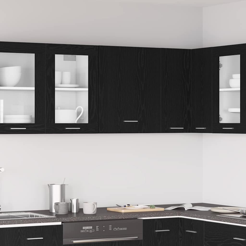 Hangkast met plank Zwart Eiken 50 x 31 x 60 cm Bewerkt hout is nu te koop bij PeponiXL, paradijselijk wonen!