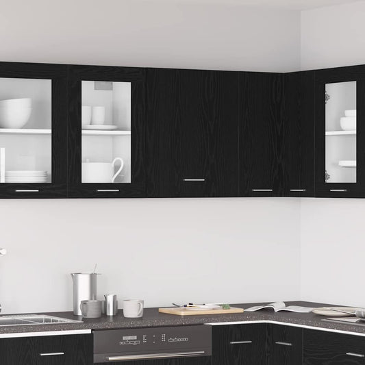 Hangkast met plank Zwart Eiken 50 x 31 x 60 cm Bewerkt hout is nu te koop bij PeponiXL, paradijselijk wonen!