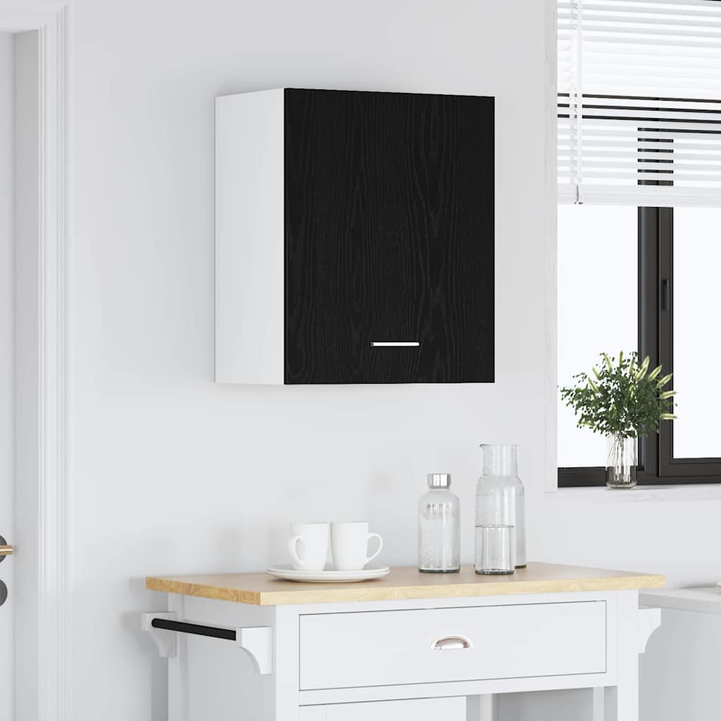 Hangkast met plank Zwart Eiken 50 x 31 x 60 cm Bewerkt hout is nu te koop bij PeponiXL, paradijselijk wonen!