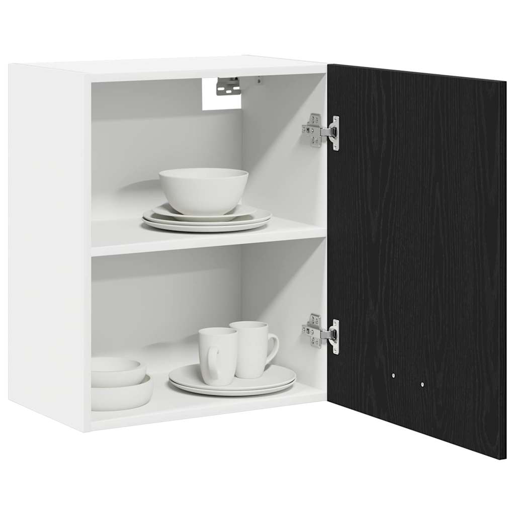 Hangkast met plank Zwart Eiken 50 x 31 x 60 cm Bewerkt hout is nu te koop bij PeponiXL, paradijselijk wonen!