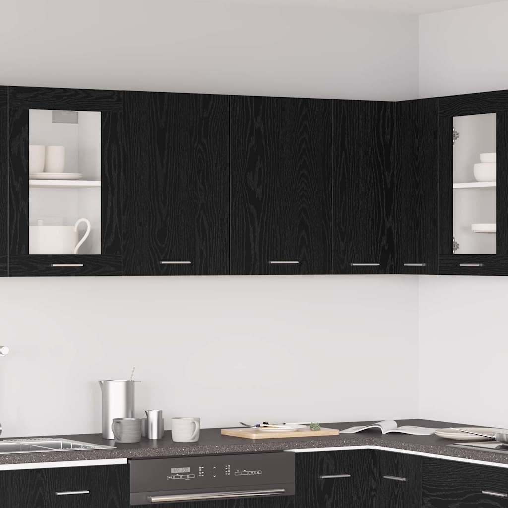 Hangkast Lyon Zwart Eiken 80 x 31 x 60 cm Bewerkt hout is nu te koop bij PeponiXL, paradijselijk wonen!