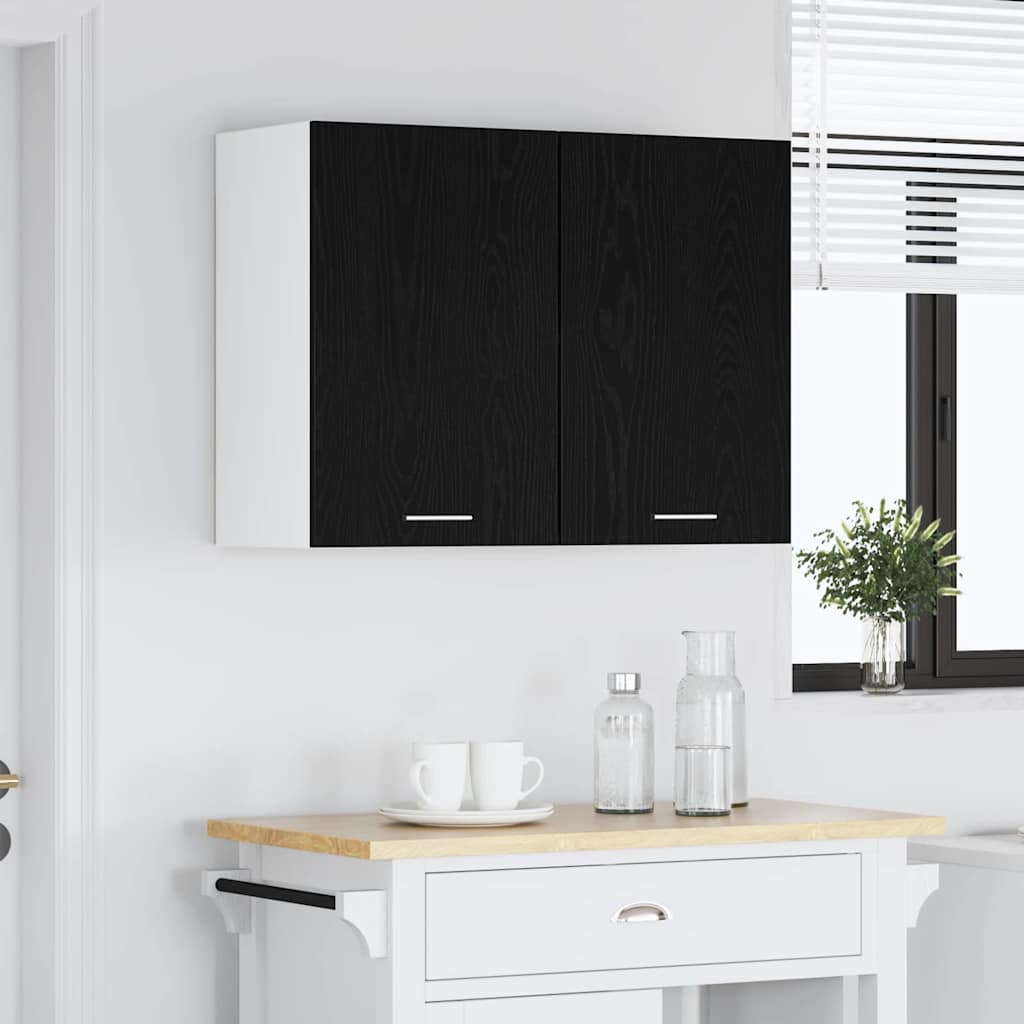Hangkast Lyon Zwart Eiken 80 x 31 x 60 cm Bewerkt hout is nu te koop bij PeponiXL, paradijselijk wonen!
