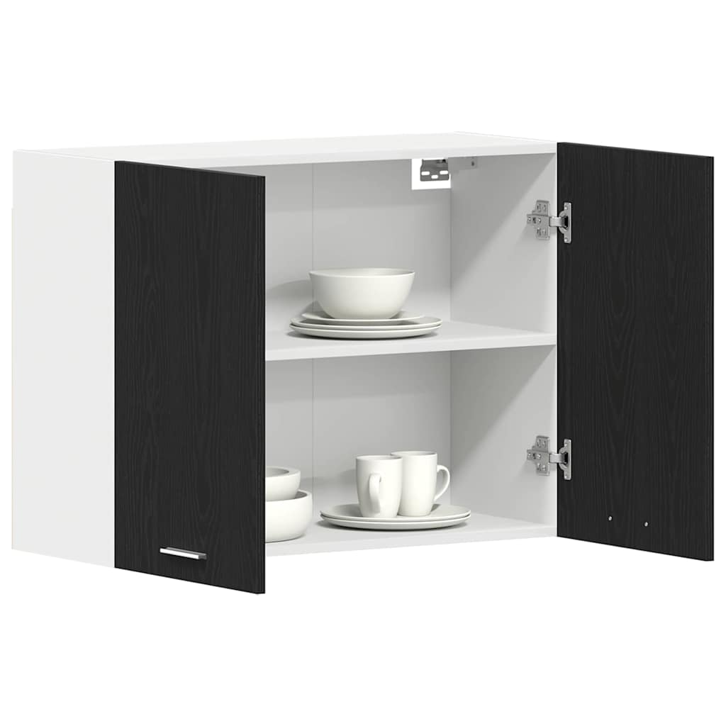 Hangkast Lyon Zwart Eiken 80 x 31 x 60 cm Bewerkt hout is nu te koop bij PeponiXL, paradijselijk wonen!