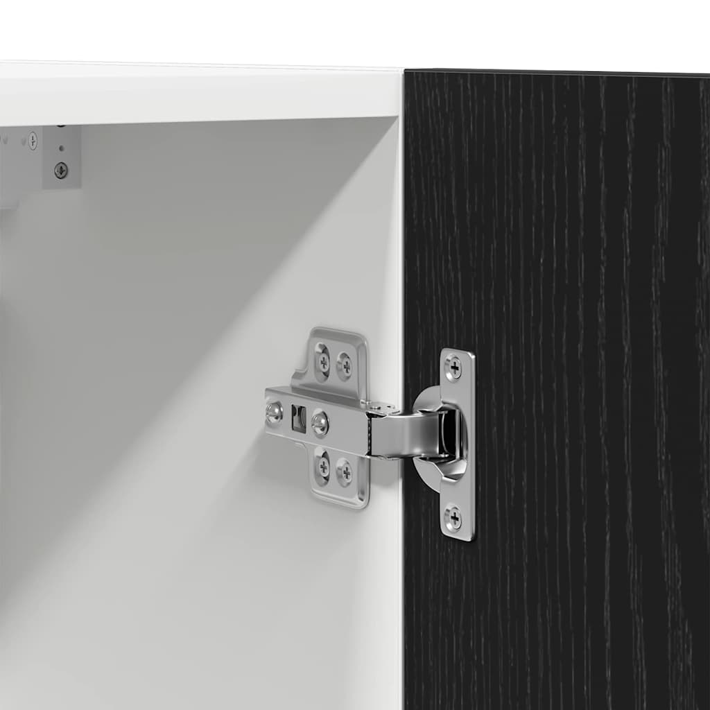 Hangkast Lyon 2 pcs Zwart Eiken 50 x 31 x 60 cm Bewerkt hout is nu te koop bij PeponiXL, paradijselijk wonen!