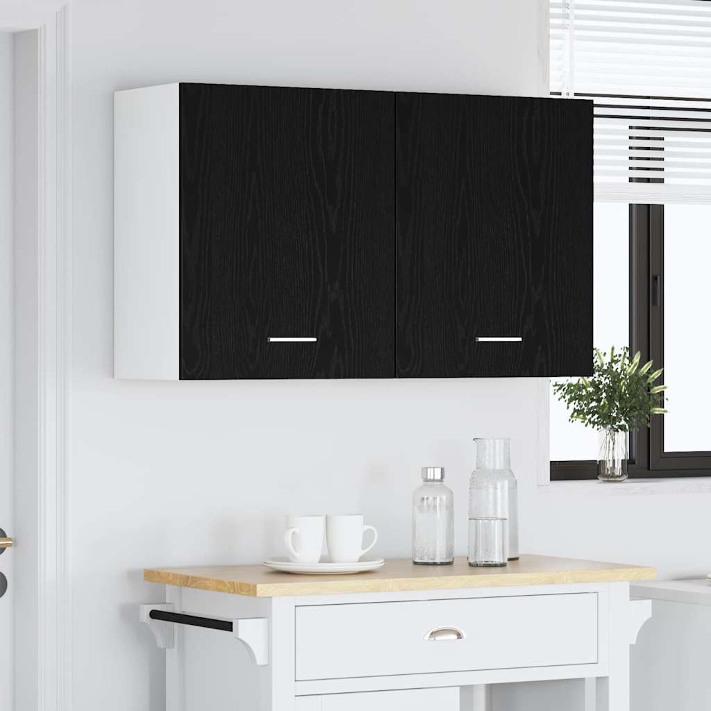 Hangkast Lyon 2 pcs Zwart Eiken 50 x 31 x 60 cm Bewerkt hout is nu te koop bij PeponiXL, paradijselijk wonen!
