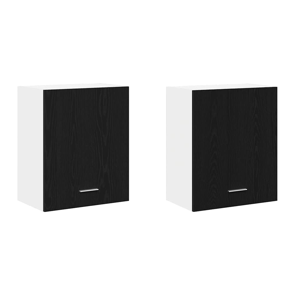 Hangkast Lyon 2 pcs Zwart Eiken 50 x 31 x 60 cm Bewerkt hout is nu te koop bij PeponiXL, paradijselijk wonen!