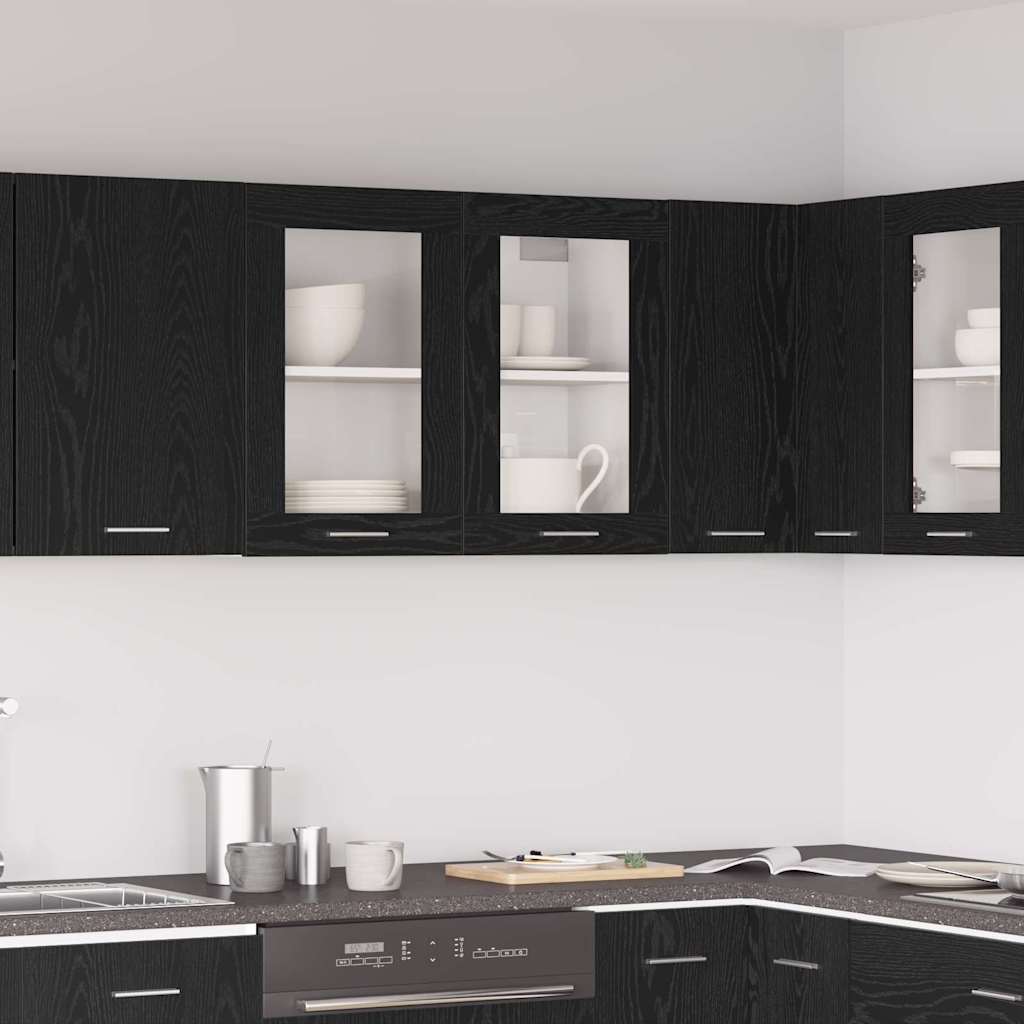 Hangkast Lyon Zwart Eiken 80 x 31 x 60 cm Bewerkt hout is nu te koop bij PeponiXL, paradijselijk wonen!