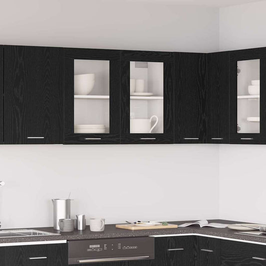 Hangkast Lyon Zwart Eiken 80 x 31 x 60 cm Bewerkt hout is nu te koop bij PeponiXL, paradijselijk wonen!