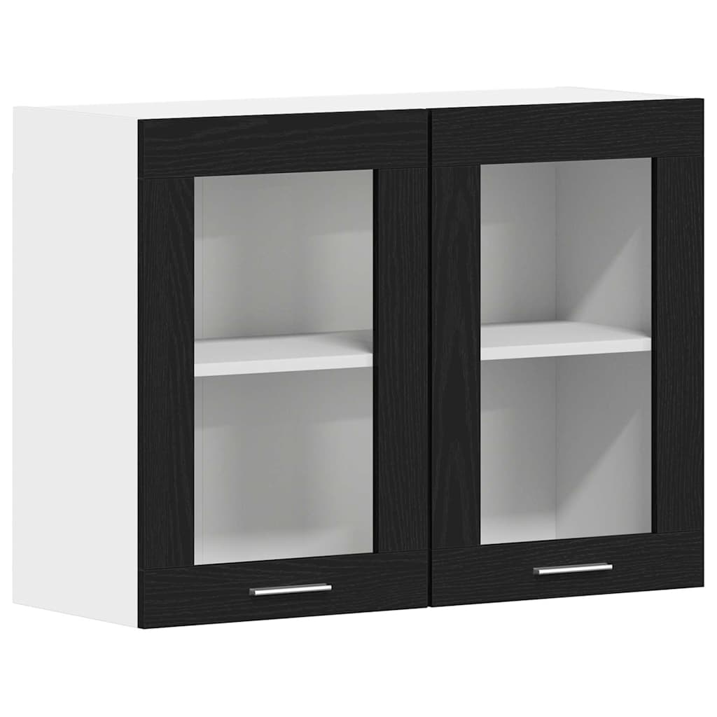 Hangkast Lyon Zwart Eiken 80 x 31 x 60 cm Bewerkt hout is nu te koop bij PeponiXL, paradijselijk wonen!