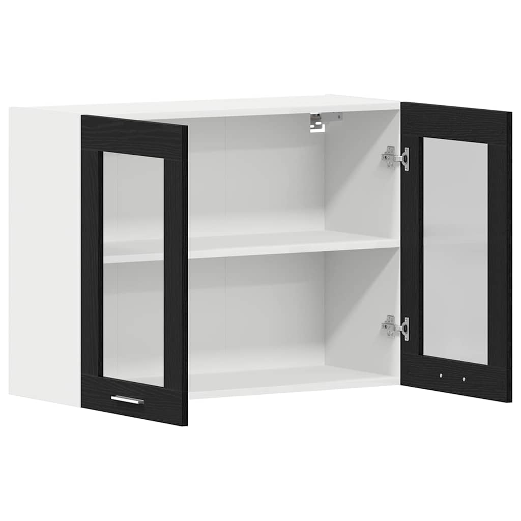 Hangkast Lyon Zwart Eiken 80 x 31 x 60 cm Bewerkt hout is nu te koop bij PeponiXL, paradijselijk wonen!