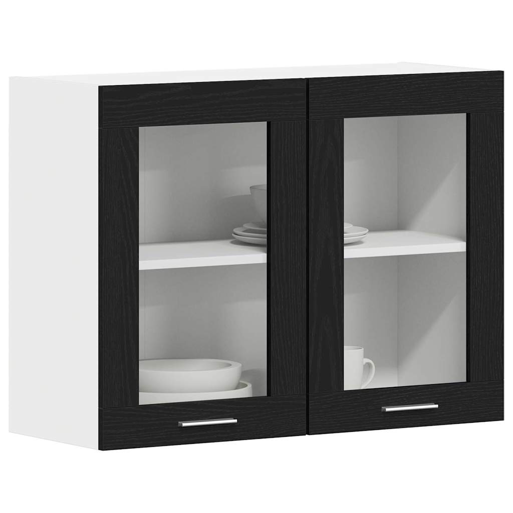 Hangkast Lyon Zwart Eiken 80 x 31 x 60 cm Bewerkt hout is nu te koop bij PeponiXL, paradijselijk wonen!