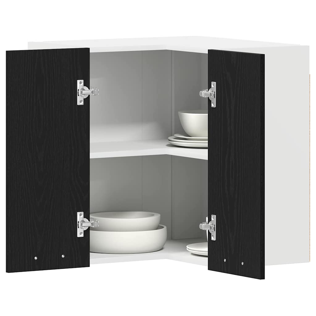 Hangkast Lyon Zwart Eiken 57 x 57 x 60 cm Bewerkt hout is nu te koop bij PeponiXL, paradijselijk wonen!