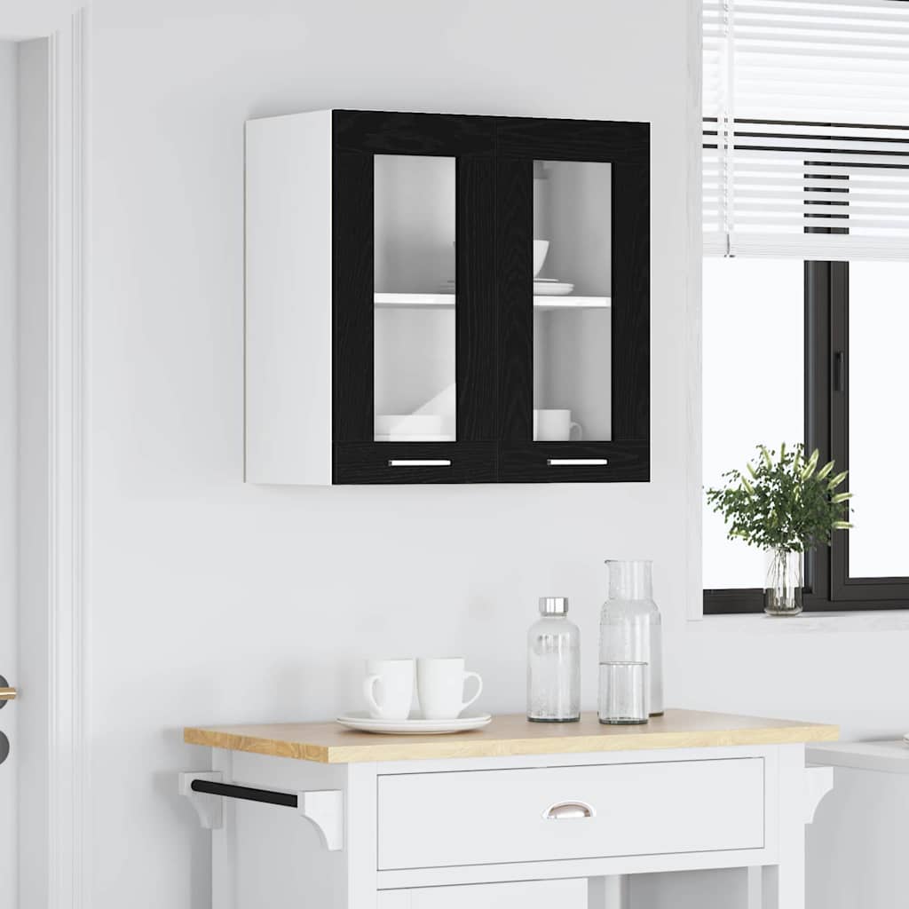 Hangkast met plank Zwart Eiken 60 x 31 x 60 cm Bewerkt hout is nu te koop bij PeponiXL, paradijselijk wonen!