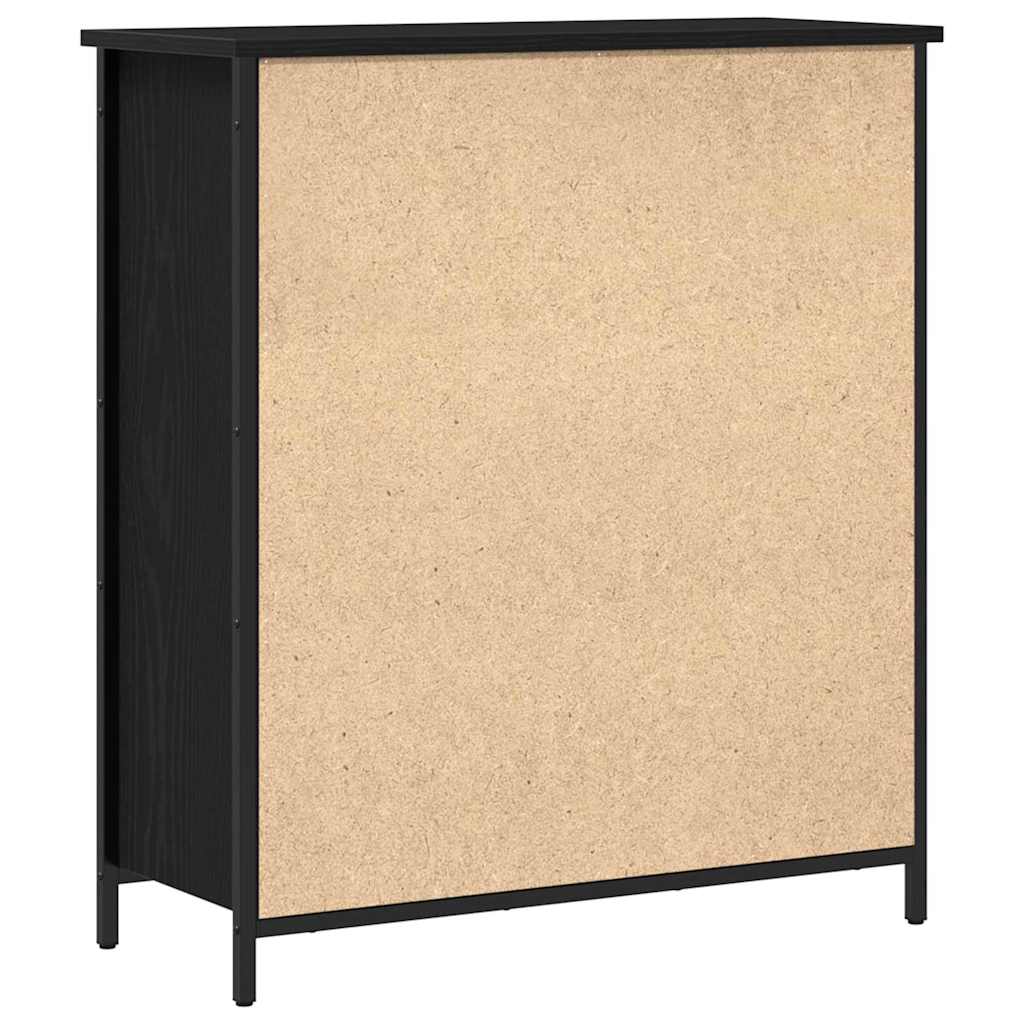 Dressoir met lade Zwart Eiken 70 x 30 x 80 cm Bewerkt hout is nu te koop bij PeponiXL, paradijselijk wonen!