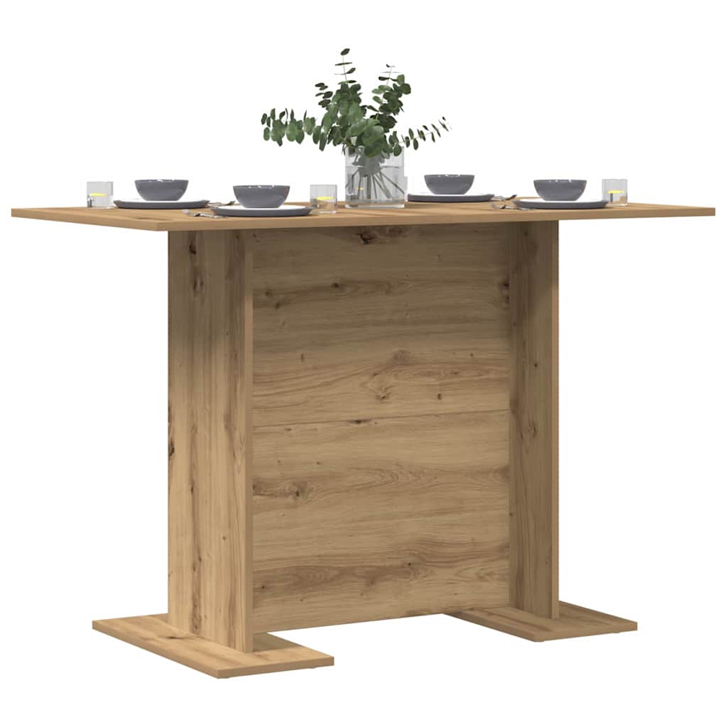 Eettafel artisanaal eikenkleurig 110 x 60 x 75 cm Bewerkt hout is nu te koop bij PeponiXL, paradijselijk wonen!