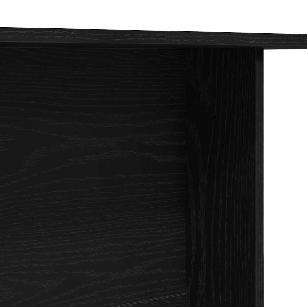 Eettafel Zwart eiken 110 x 60 x 75 cm Bewerkt hout is nu te koop bij PeponiXL, paradijselijk wonen!
