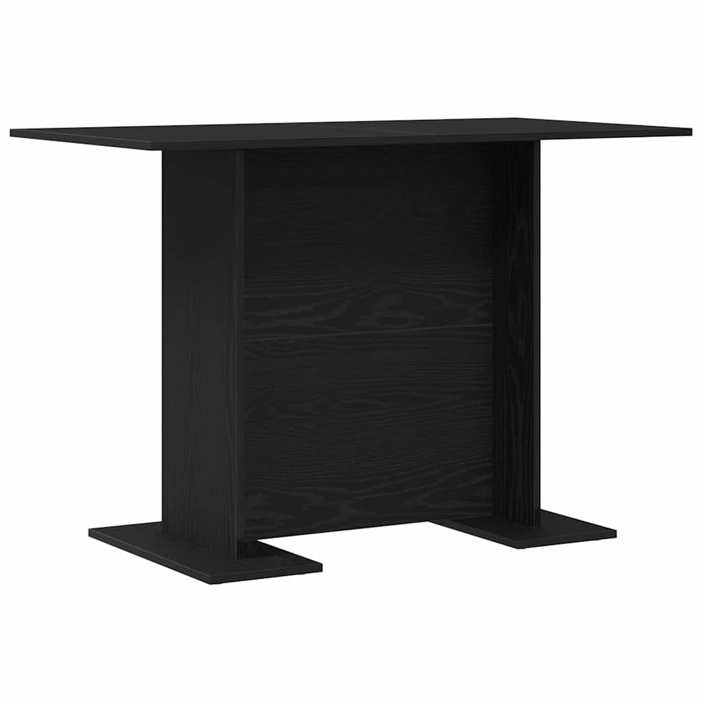 Eettafel Zwart eiken 110 x 60 x 75 cm Bewerkt hout is nu te koop bij PeponiXL, paradijselijk wonen!