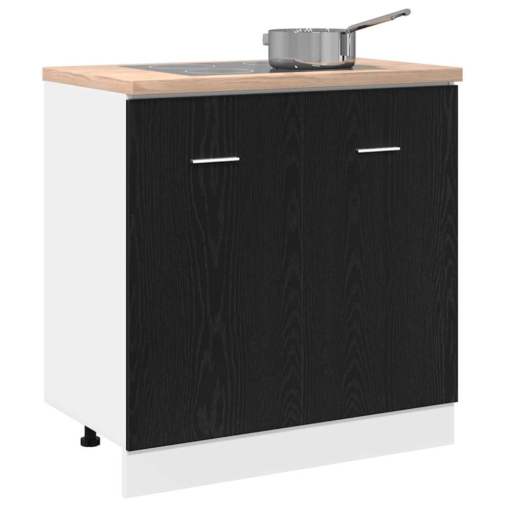 Onderkast voor spoelbak zwart eiken 80x46x81,5 cm bewerkt hout is nu te koop bij PeponiXL, paradijselijk wonen!