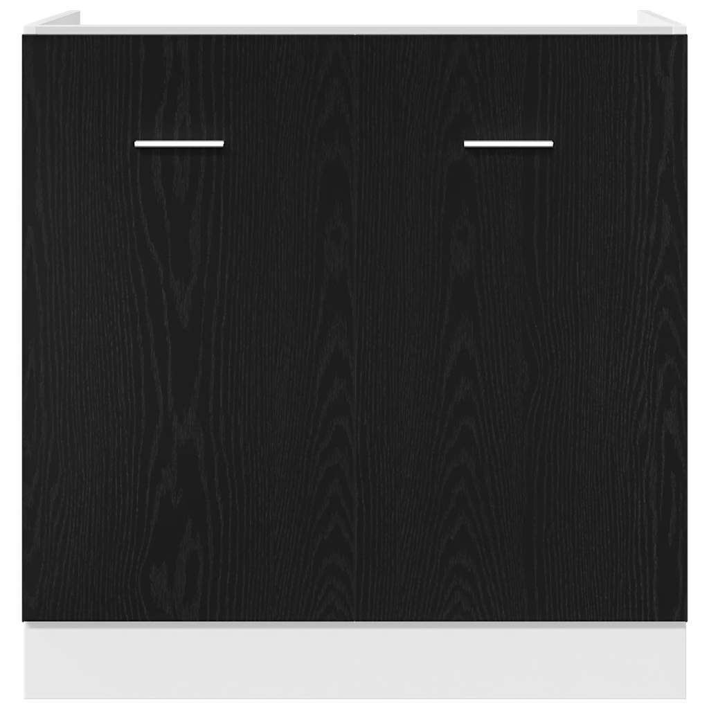 Onderkast voor spoelbak zwart eiken 80x46x81,5 cm bewerkt hout is nu te koop bij PeponiXL, paradijselijk wonen!