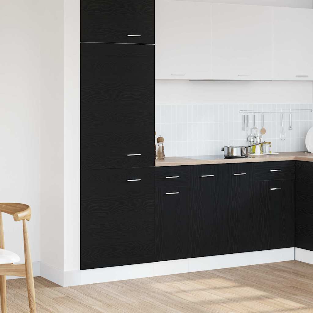Hangkast met lade Zwart Eiken 30 x 46 x 81,5 cm Bewerkt hout is nu te koop bij PeponiXL, paradijselijk wonen!