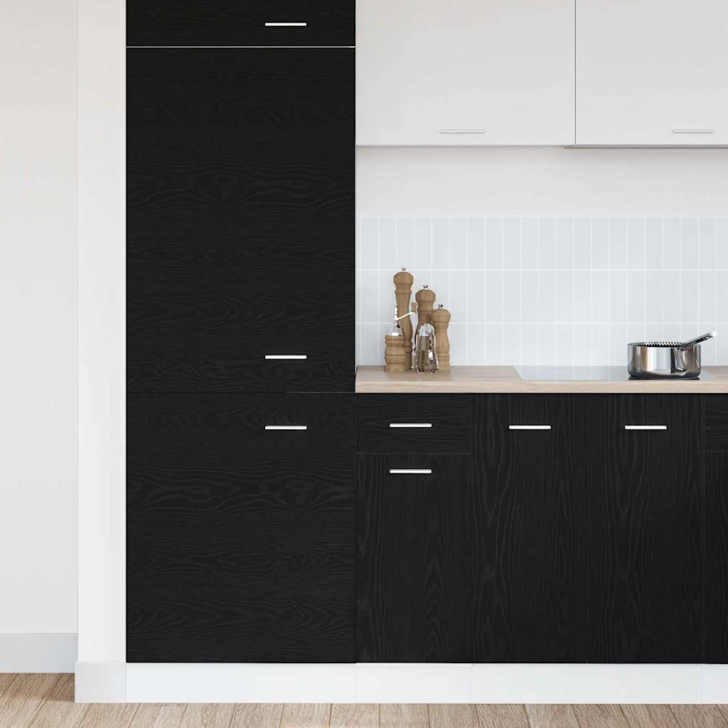 Hangkast met lade Zwart Eiken 30 x 46 x 81,5 cm Bewerkt hout is nu te koop bij PeponiXL, paradijselijk wonen!