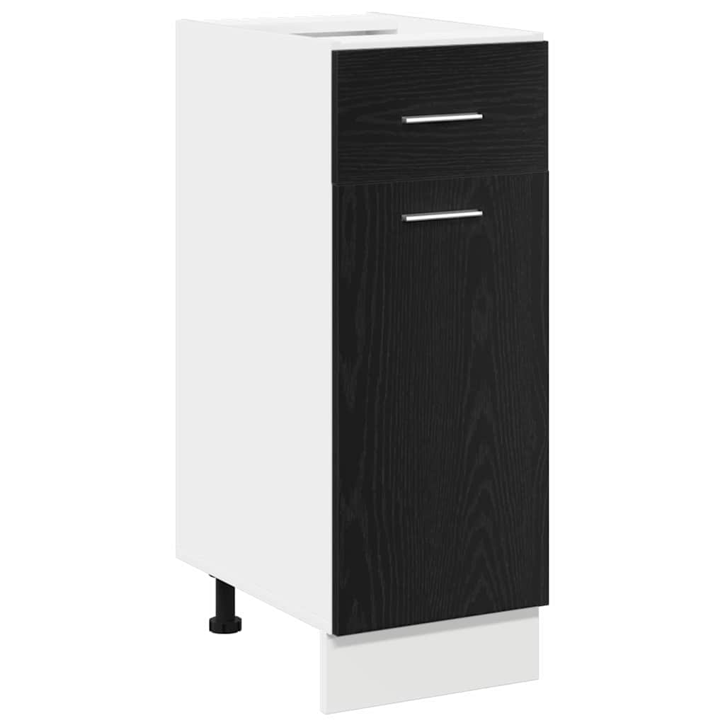 Hangkast met lade Zwart Eiken 30 x 46 x 81,5 cm Bewerkt hout is nu te koop bij PeponiXL, paradijselijk wonen!