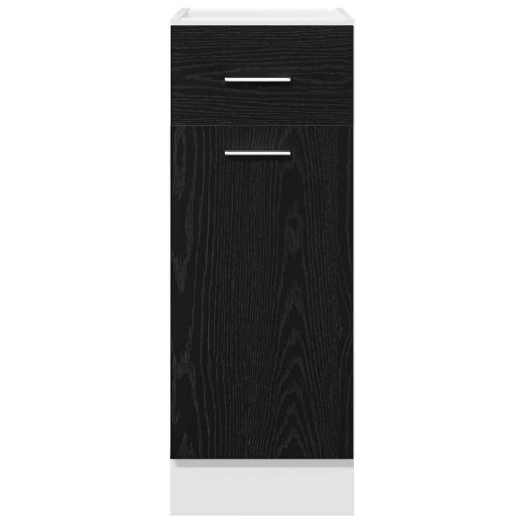 Hangkast met lade Zwart Eiken 30 x 46 x 81,5 cm Bewerkt hout is nu te koop bij PeponiXL, paradijselijk wonen!