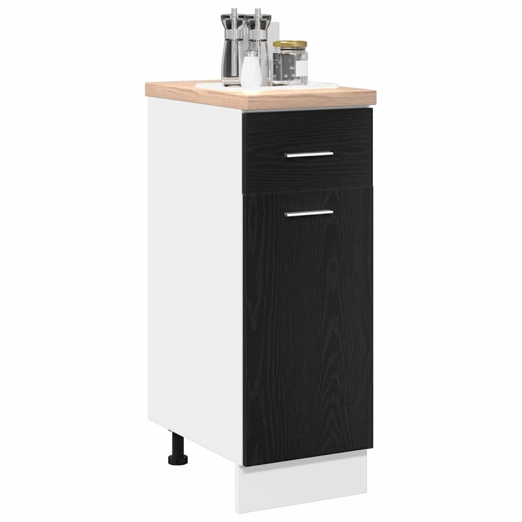 Hangkast met lade Zwart Eiken 30 x 46 x 81,5 cm Bewerkt hout is nu te koop bij PeponiXL, paradijselijk wonen!